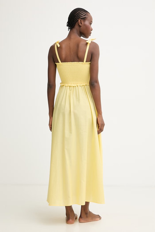 Odzież Karl Lagerfeld sukienka letnia bawełniana A2W46009 żółty