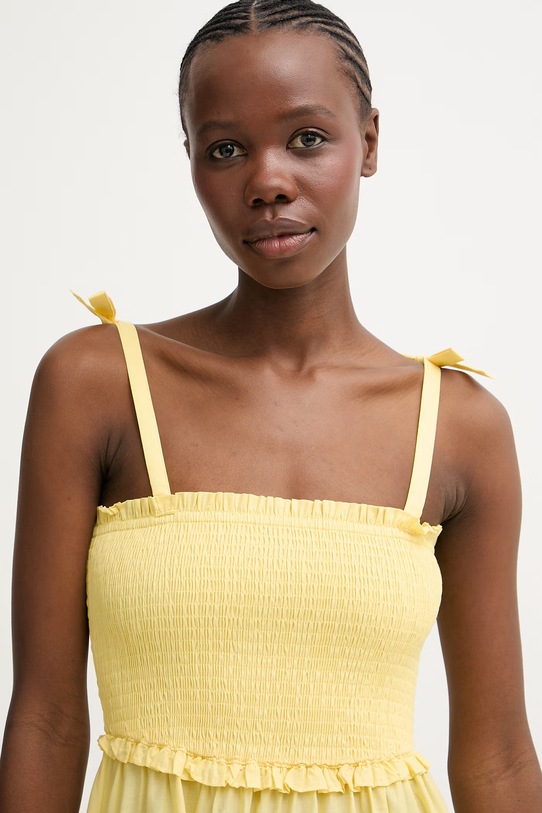 Karl Lagerfeld sukienka letnia bawełniana żółty A2W46009