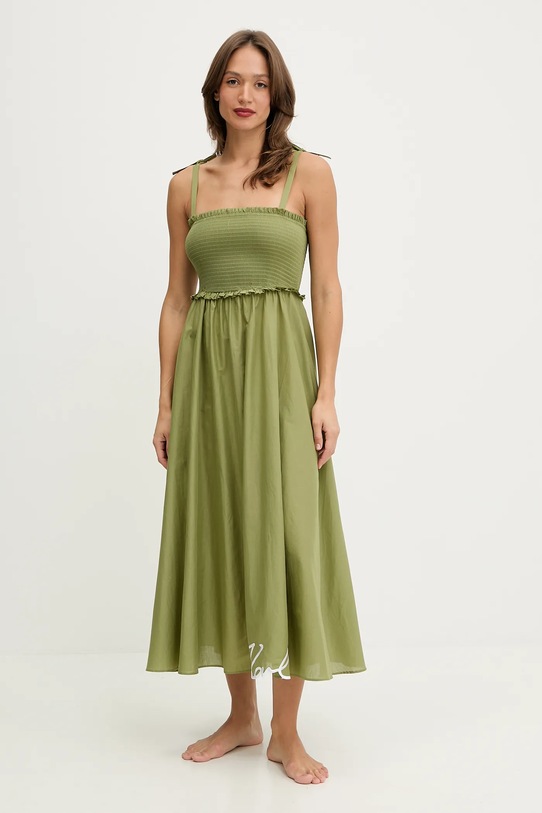 Karl Lagerfeld rochie din bumbac A2W46009 verde AA00