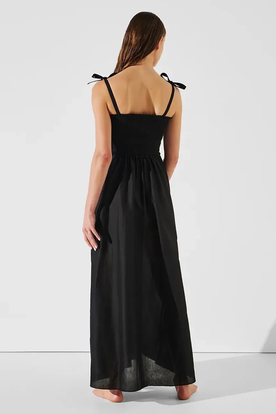 Βαμβακερό φόρεμα Karl Lagerfeld A2W46009 μαύρο SS25