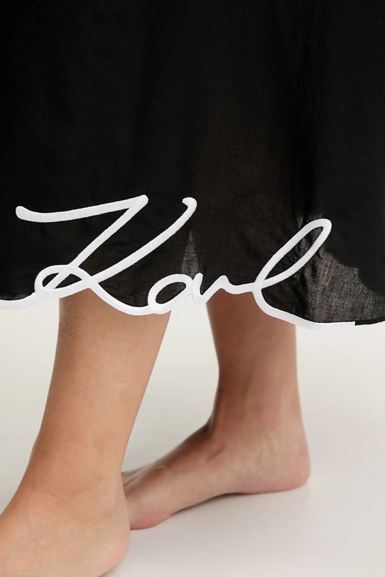 Karl Lagerfeld rochie din bumbac A2W46009 negru