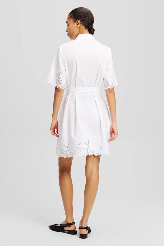 Хлопковое платье Karl Lagerfeld A2W13009 белый SS25