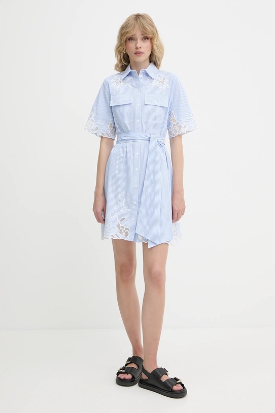 Bavlněné šaty Karl Lagerfeld A2W13009 modrá SS25
