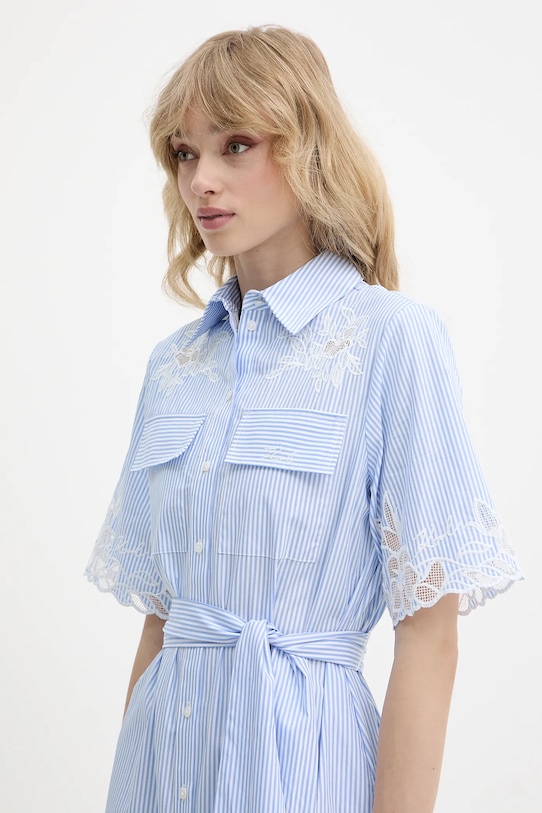 Bavlněné šaty Karl Lagerfeld modrá A2W13009