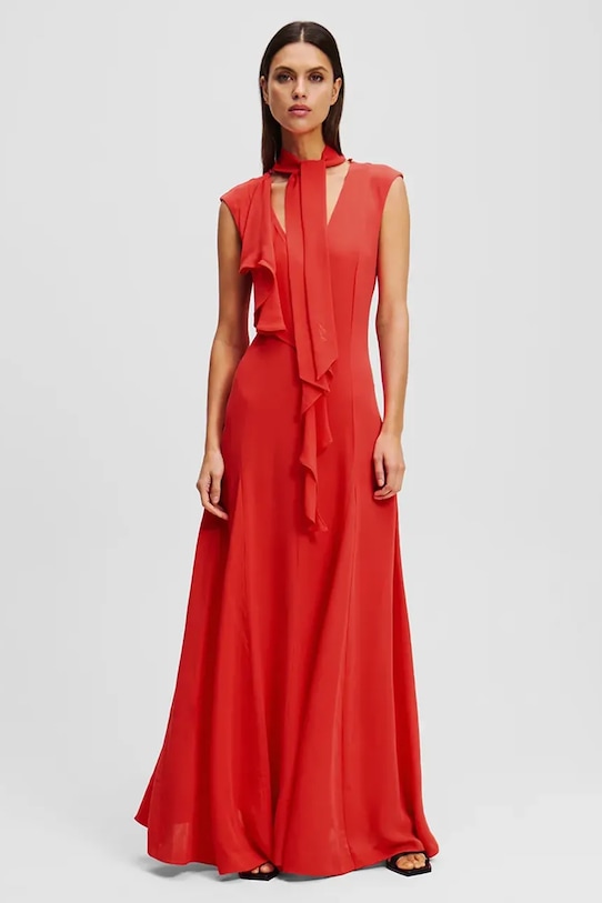 Karl Lagerfeld sukienka rozkloszowany czerwony A2W13011