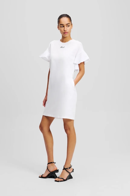 Хлопковое платье Karl Lagerfeld casual белый A2W13039