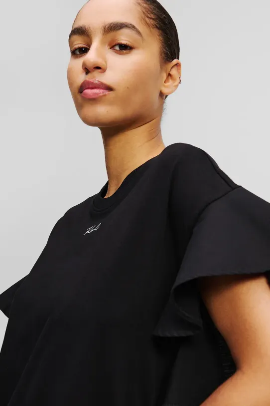 Odzież Karl Lagerfeld sukienka bawełniana A2W13039 czarny