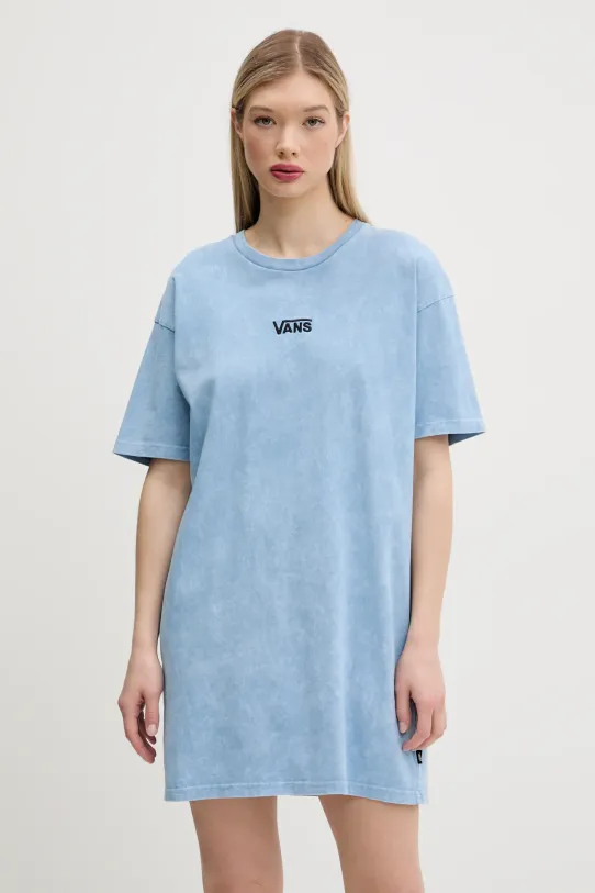 Vans sukienka bawełniana casual niebieski VN00046QE2W1