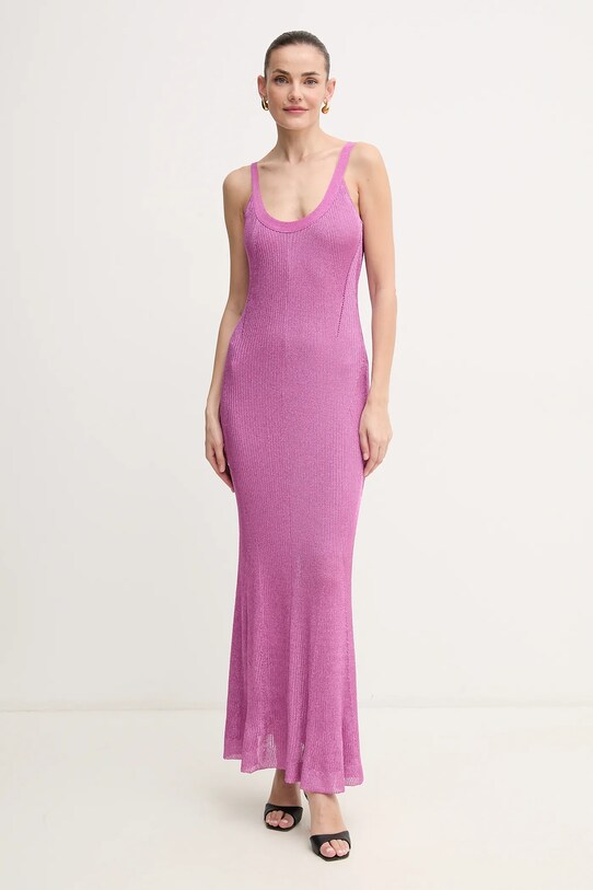 Herve Leger rochie Carmen maxi roz GRM8513103