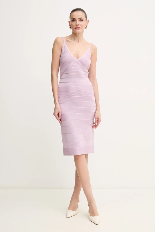 Herve Leger sukienka Rowan MSB8511984 fioletowy SS25