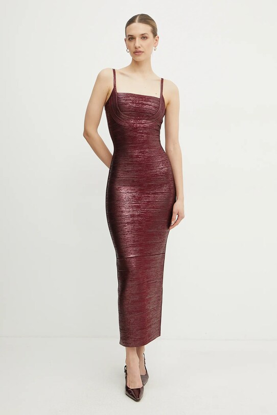 Ruházat Herve Leger ruha Gemma HFL8503778 burgundia
