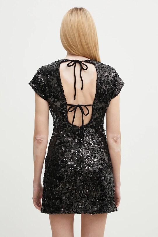 Ρούχα Φόρεμα GANNI Velvet Sequins Mini T4045 μαύρο