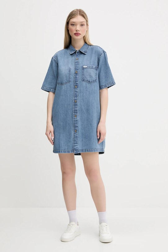 Rifľové šaty Guess Jeans W5GK99.D5M81 modrá SS25