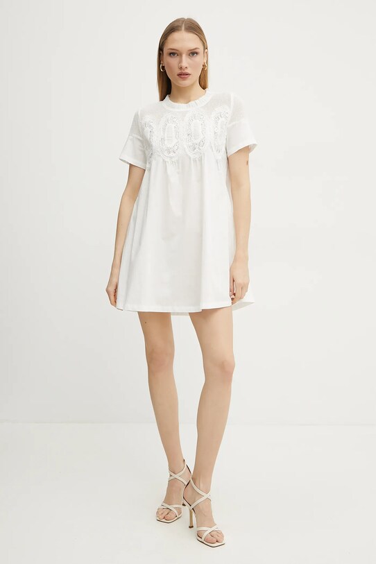 Ermanno Scervino pamut ruha 56TQ037E36 fehér SS25