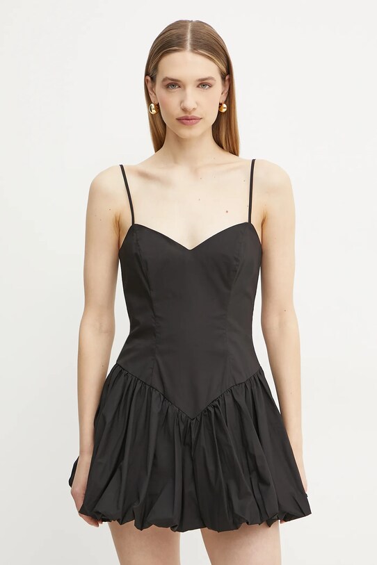 Bardot rochie din bumbac mini negru 59794DB