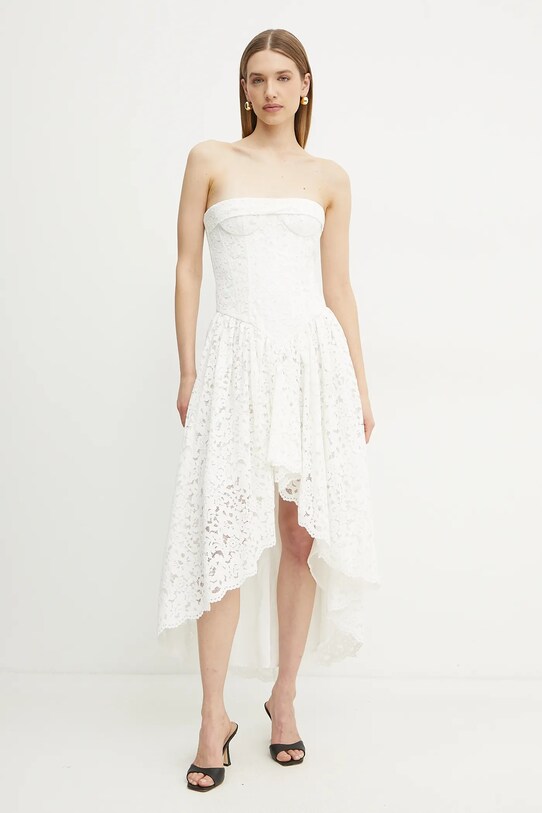 Bardot rochie midi alb 59843DB