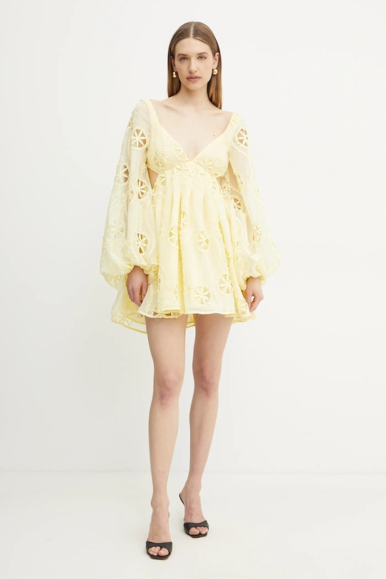 Bardot rochie 59858DB galben SS25