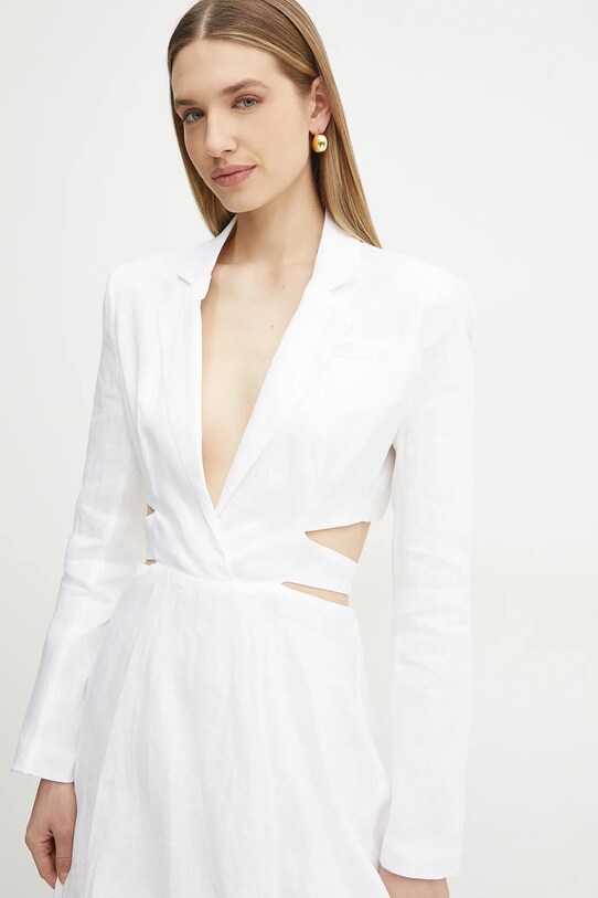 Bardot rochie din in alb 59860DB