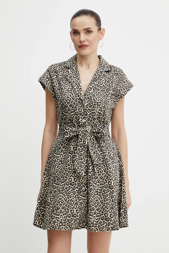 Morgan sukienka jeansowa REVAM casual beżowy REVAM