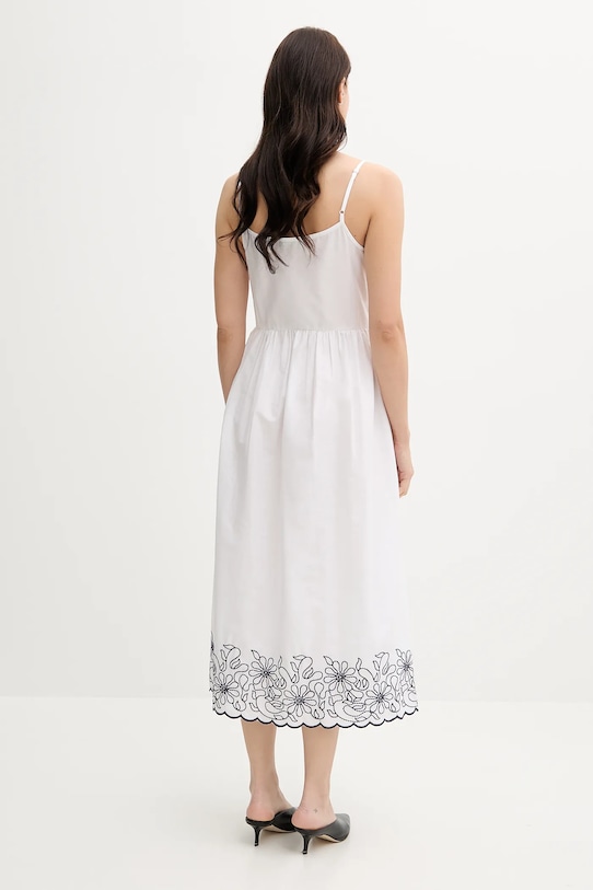 United Colors of Benetton sukienka bawełniana 4KUSDV0B7 biały SS25