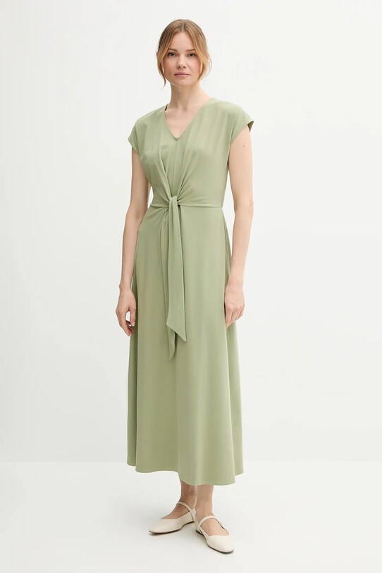 United Colors of Benetton sukienka z elastanem zielony 3FJHDV01T