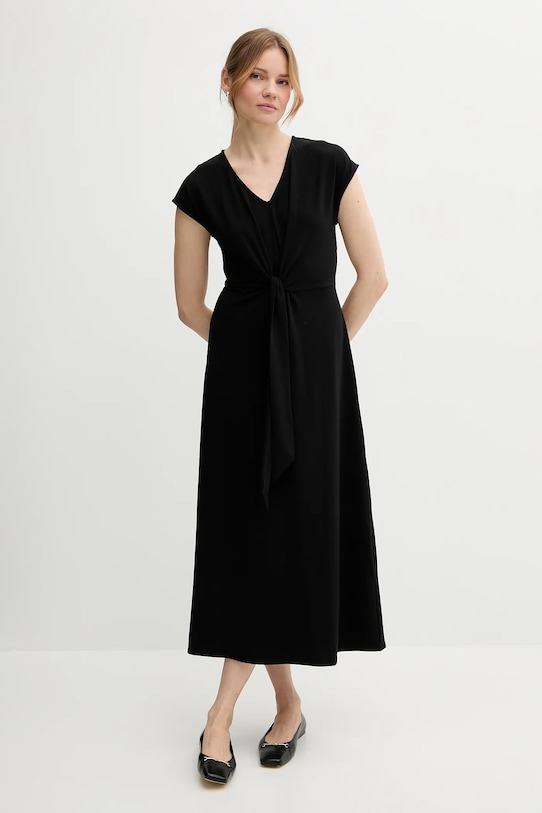 United Colors of Benetton sukienka z elastanem czarny 3FJHDV01T