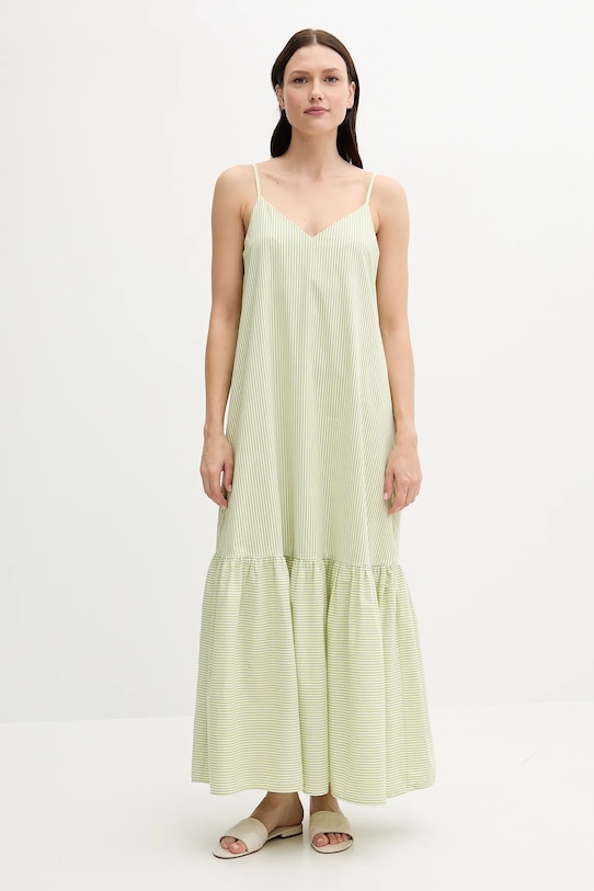 United Colors of Benetton rochie 4SZRDV0B8 verde SS25