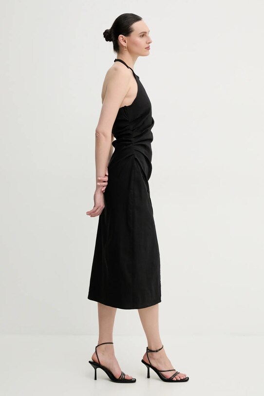 A.L.C. sukienka lniana Sylvie 6CDRS02368 czarny SS25