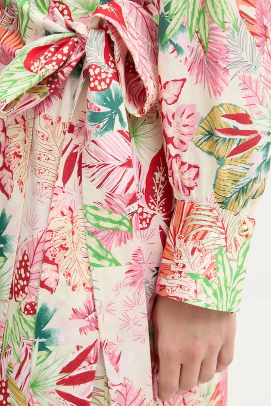 Melissa Odabash ruha vászonkeverékből MO.MELINA rózsaszín