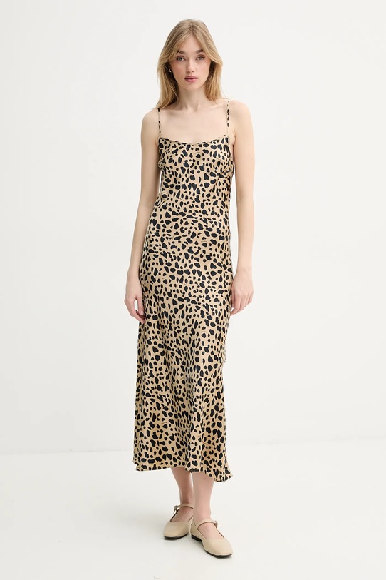 FROM FUTURE rochie de mătase midi bej WRO00005
