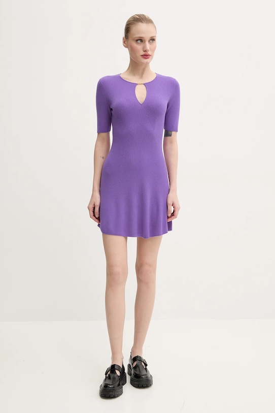 FROM FUTURE rochie din lana WRO02695 violet SS25
