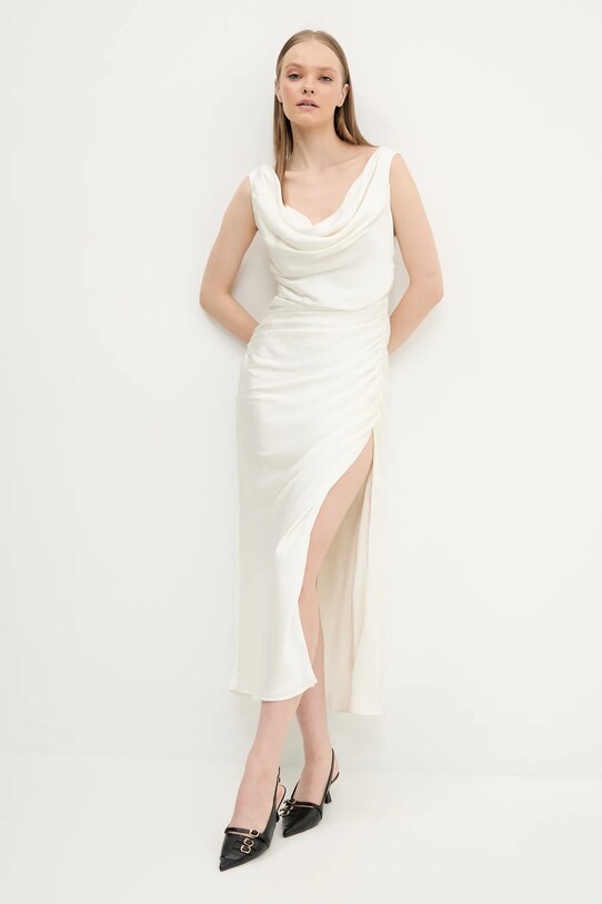 Šaty Abercrombie & Fitch midi béžová KI159.5895.111