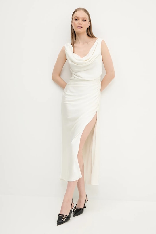 Šaty Abercrombie & Fitch midi béžová KI159.5895.111