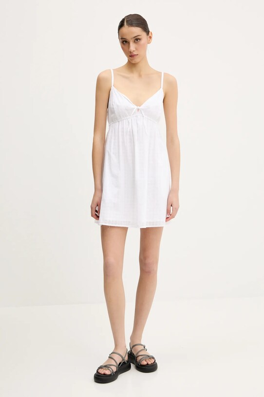 Bavlněné šaty Hollister Co. KI359.5065.100 bílá SS25