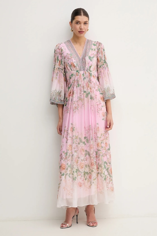 Hale BOB sukienka z domieszką jedwabiu Alanna casual różowy 4YPR652A