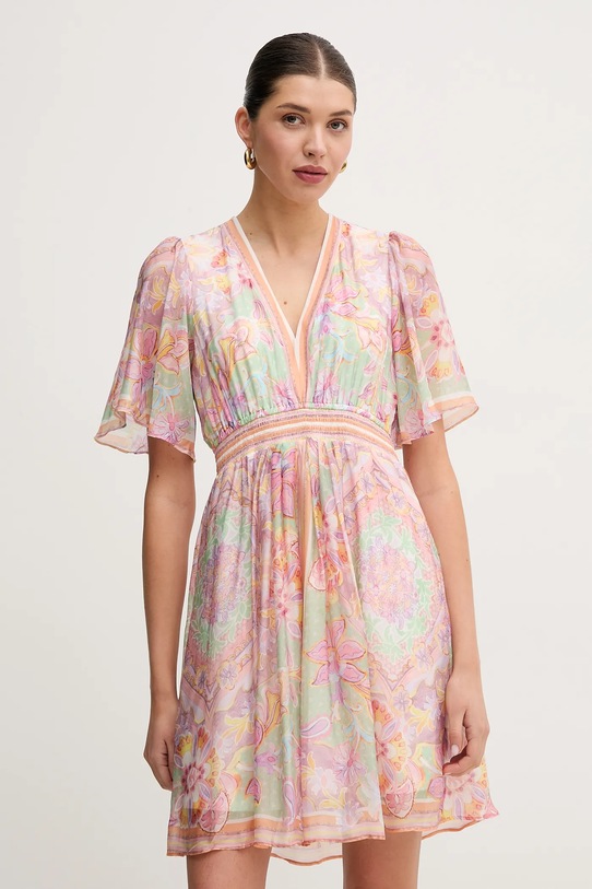 Šaty s prímesou hodvábu Hale BOB Jaliyah kvetinový zelená 4ZCA610A