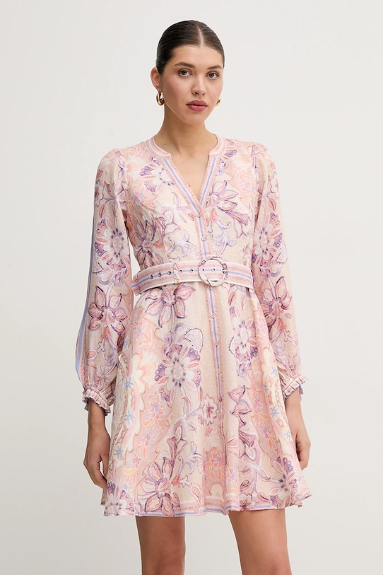 Hale BOB vestito di lino Miranda mini rosa 4ZCA612A