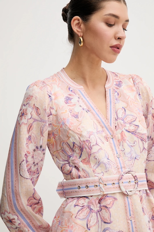 Hale BOB vestito di lino Miranda 4ZCA612A rosa