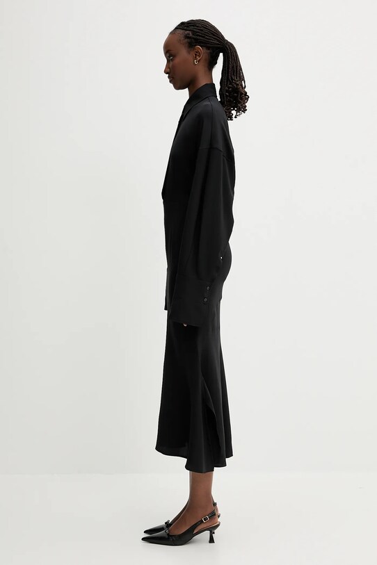 Sportmax sukienka jedwabna Oltre 2512221131600 czarny SS25
