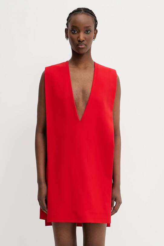 Sportmax sukienka Agrume1234 z elastanem czerwony 2512221143600