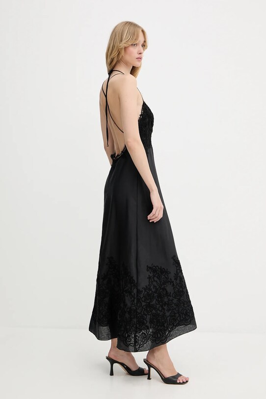 Ermanno Scervino ruha vászonkeverékből fekete D464Q606NZB