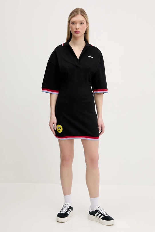 Bavlnené šaty Barrow S5BWWODR142 čierna SS25