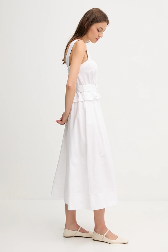 Bombažna obleka Pedro del Hierro 3819832 bela SS25