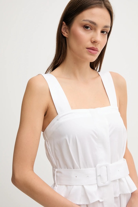 Bombažna obleka Pedro del Hierro bela 3819832