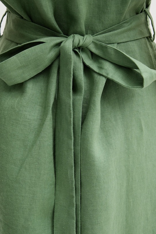 Pedro del Hierro sukienka lniana zielony 3819821