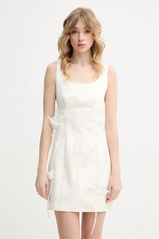 Rotate sukienka koktajl beżowy 113881857