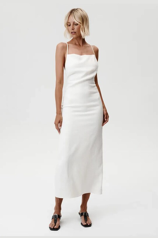 Undress Code sukienka lniana Havana Dress beżowy 898