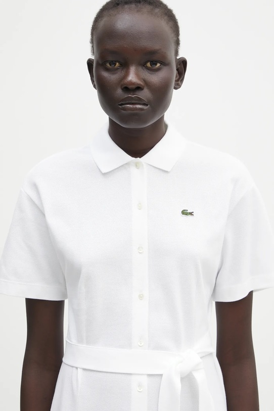 Lacoste sukienka bawełniana biały EF9621