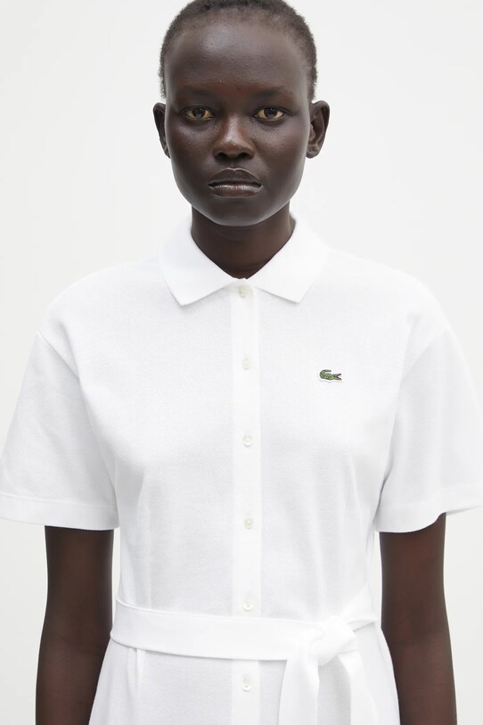 Хлопковое платье Lacoste белый EF9621