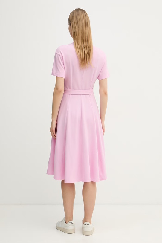 Odzież Lacoste sukienka letnia bawełniana EF9621 różowy